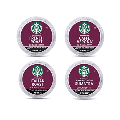 Starbucks K-Cup Coffee Pods—Dark Roast Coffee—Variety Pack—100% Arabica—1 box (96 pods)